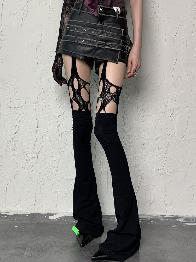 Y2K Tights Black Design Cut-out