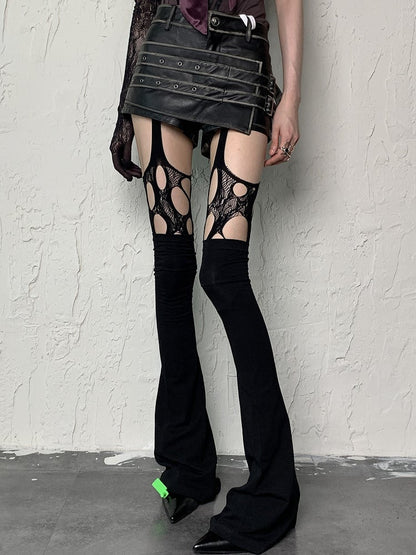 Y2K Tights Black Design Cut-out
