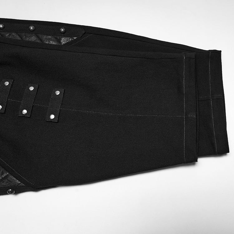 Men's Black Hardcore Punk Streetwear Trousers - Punk Rave