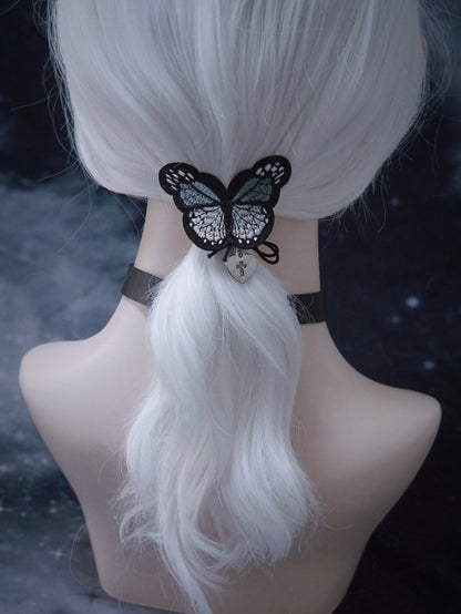 Black Butterfly Embroidery Hair Tie - Strange Sugar