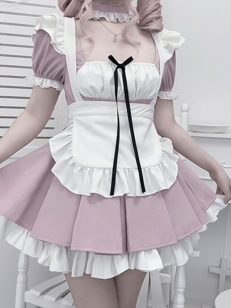 Pleats Set: Dress Style Dusty Pink Maid Kei Jirai Box