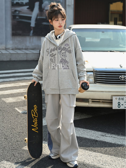 Zootopia Judy und Nick Print Grauer Reißverschluss-Hoodie