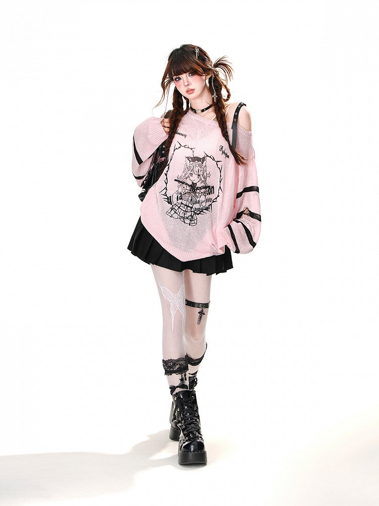 JK Uniform Pleated Skirt Buckle Belt Black