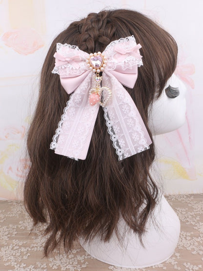 Strawberry Kei Bowknot Options 5 Charm Jirai Hairclip Large Color Heart