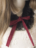 Red & Black Gothic Lolita Lace Collar Choker