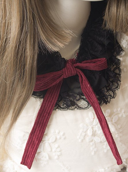 Red & Black Gothic Lolita Lace Collar Choker