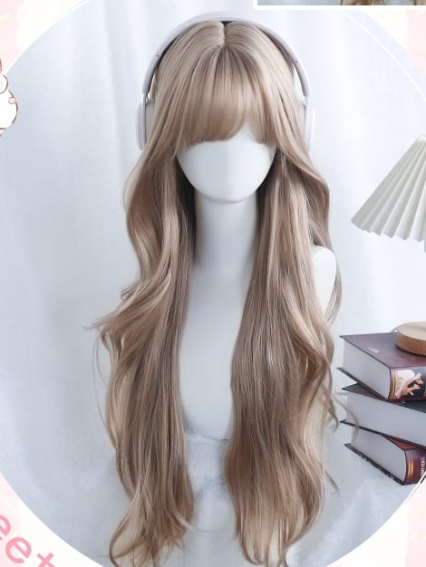 Wavy Brown Air With 60-65cm Light Bangs Wig Long