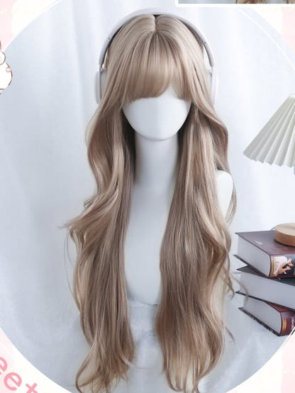 Wavy Brown Air With 60-65cm Light Bangs Wig Long