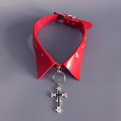 with Pendant Colors Cross PU 5 Choker