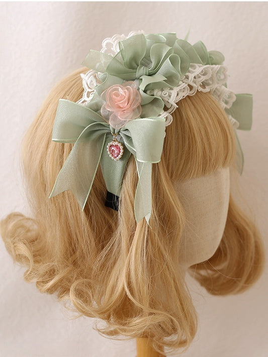 With Pink Camellia Green Charm and Lolita Lovely Bowknots Heart KC