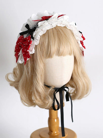 Strawberry-Themed Lace Lolita (White Accent) Set 4-Color Hairband