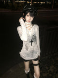 Y2K Lace-up Long Sleeve T-Shirt - y2k QUEEN