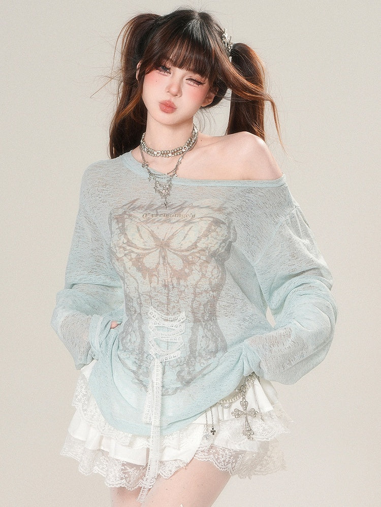 レーススカートトリム ホワイト グラマラス ティアード