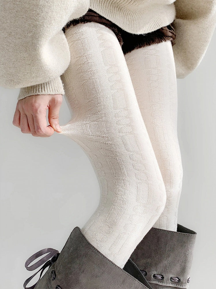 Knit (5 Tights Fine Colors) Ribbed