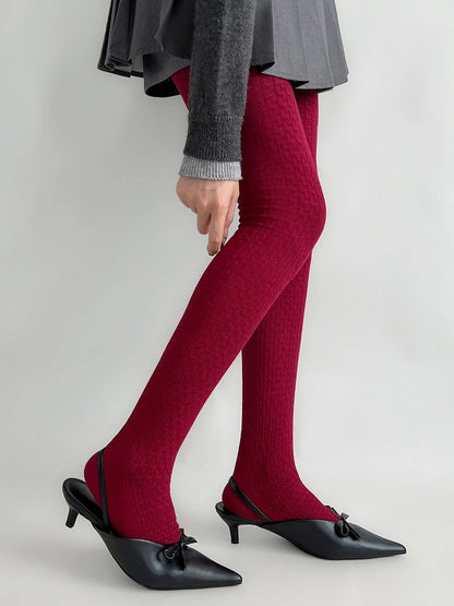 Textured Knit (5 Ribbed Tights Colors)