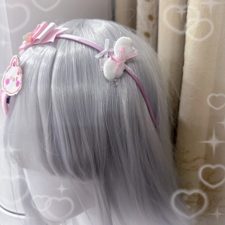 Bear Accents Sweet Style Bunny with Pink