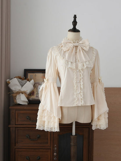 Lace Bell Blouse Layered Lolita Gorgeous Beige Sleeves