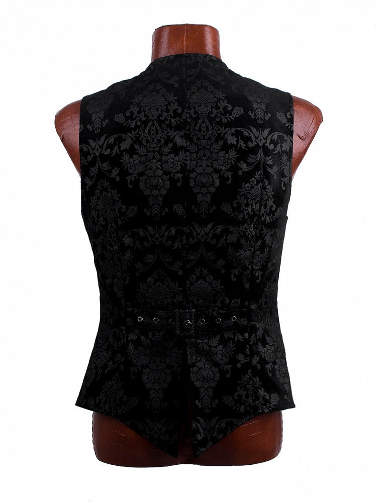 Black Vest Men's Printed Palace Gothic