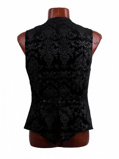 Black Vest Men's Printed Palace Gothic