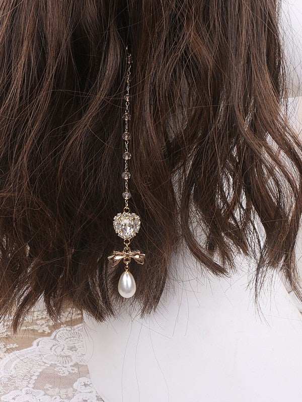 Charms Jirai Rhinestone KC Chain Pearl With 5 Bowknot Options Kei Color