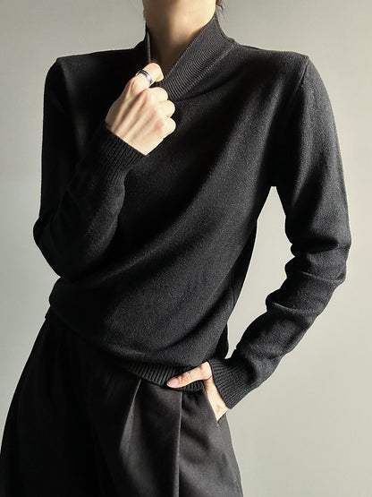 Fit Ouji Black Slim Sweater Long-Sleeve Lolita Turtleneck Unisex