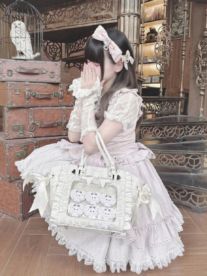 Ita Capacity – Jirai Trim White Kei Large Tote Lace