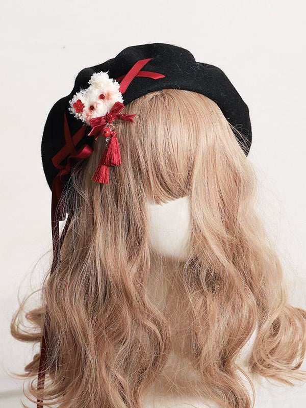 and Decorated Bear Color Plush with Options – 8 a Beret Accents Charm Ribbon