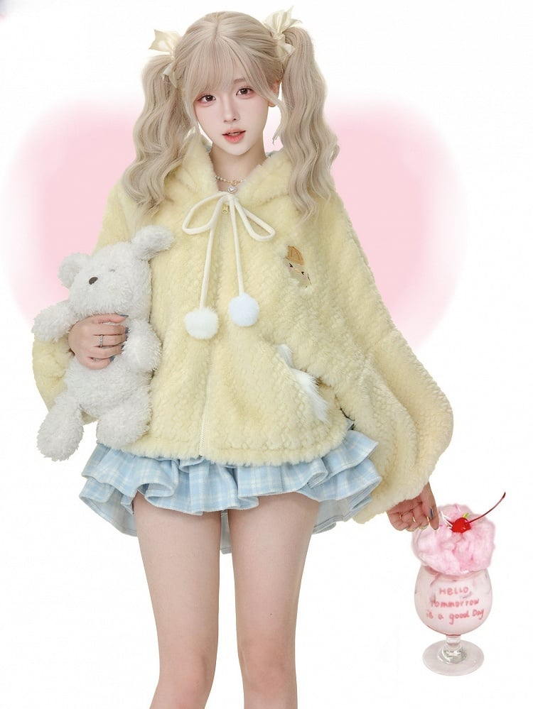 Jupe-culotte à volants motif kawaii, taille élastique, bleue, à volants, à carreaux, style quotidien -
