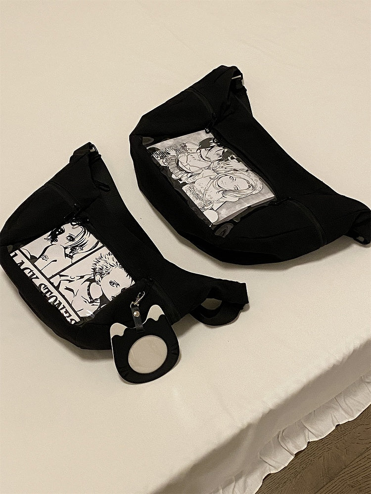 Pockets Side Crossbody with Bag Ita Black