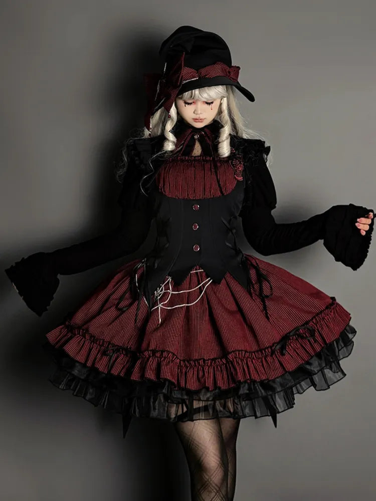 ブラック ジュリエットスリーブ フラウンスヘムライン ロングスリーブ トップス