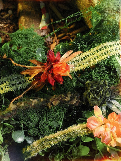 Fairy Goth Rot / Grün Blumen Choker