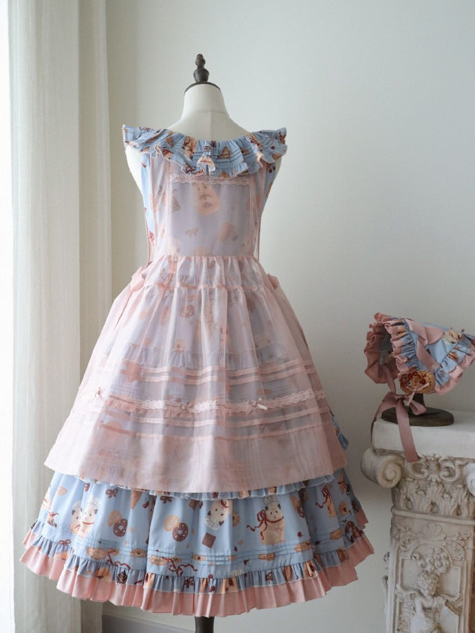 Pink Bowknots Sweet with Lolita Apron