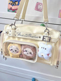PU Bag Letter Ita Embroidery Yellow