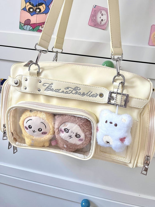 PU Bag Letter Ita Embroidery Yellow