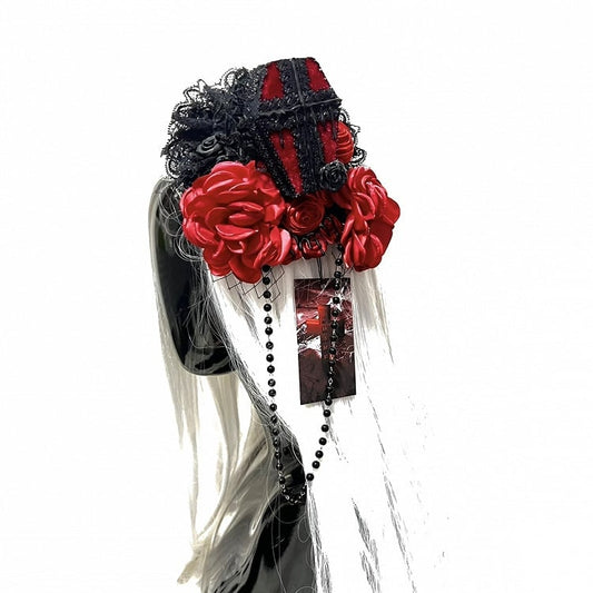 Coffin Chain 3 Color with Cross Options Beaded and Gothic Headpiece