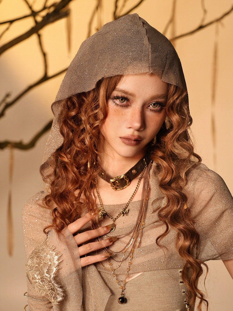 Vintage Layered Necklace with Butterfly Moon Charms - Virtual Orbit
