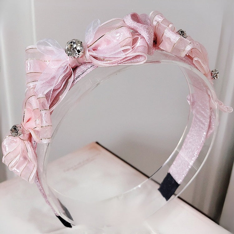 Rhinestone Decorated Pink/Blue Bowknot KC Lolita Sweet