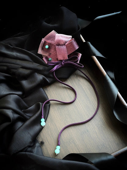 Red / Black / Purple Feather Hairclip