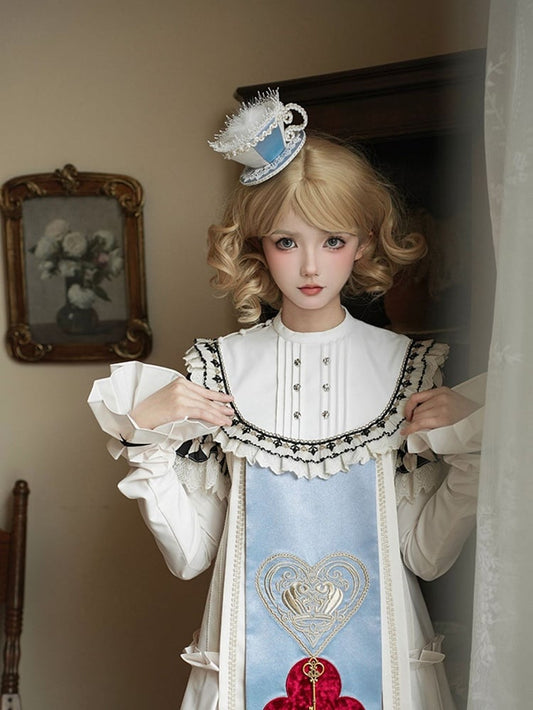 ヘアクリップビーズ装飾カップティーブルーライト