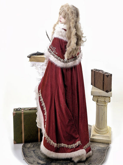 Sleeves Embroidered Lolita Rope Juliette + Nun Accessory Shimmer Beige Cloak Royal Red Dress