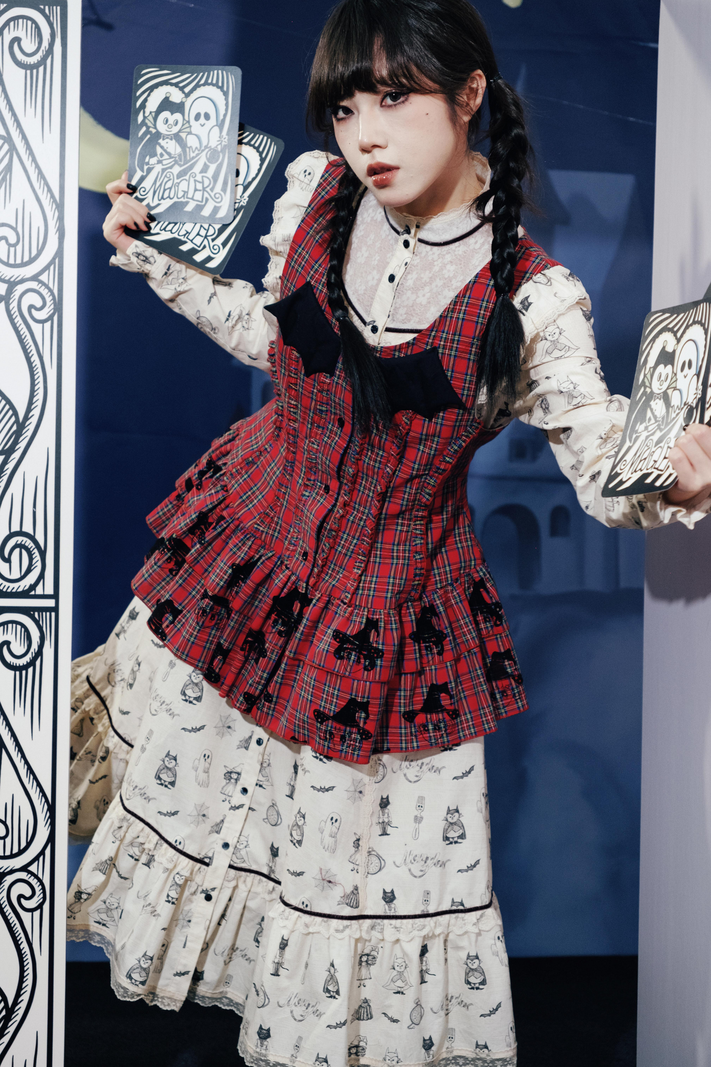 ドラキュラチェックノースリーブトップス