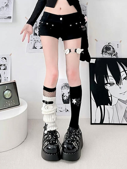 White Buckle - Warmers Star Slouch Leg