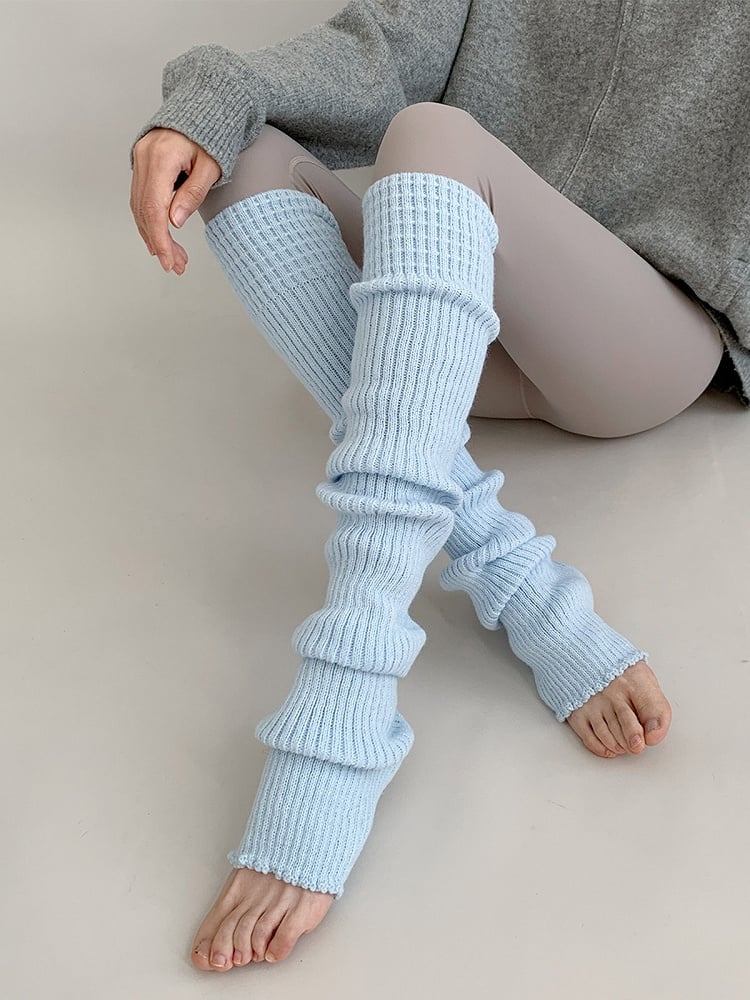 Knit Stirrup Pastel Leg Ribbed Warmers