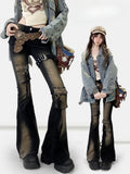 Distressed Flare Schwarze Jeans Design Silhouette Bittersüß