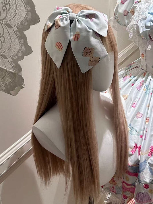 Oversized Bowknot Hair Clip in Pink and Blue Lolita Style - Good Night Meow