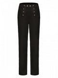 Lolita Ouji-Hose mit Knopf und Stickerei, Schwarz