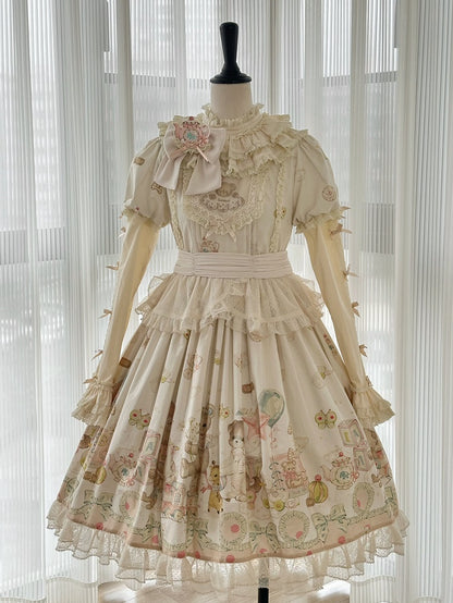 Small Bows Decorated Detachable Beige Sleeves