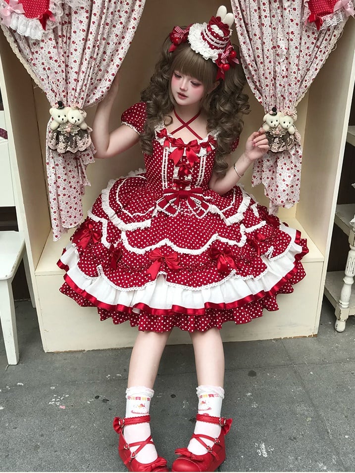 Bow Red Hairclip Lolita Cherry