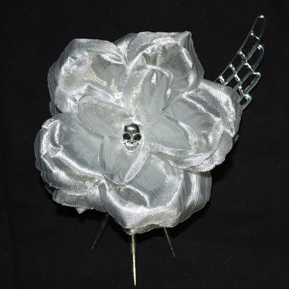 Floral 2 Options Hairclip Silver Design