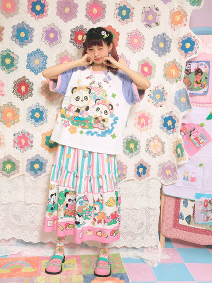 Weißes T-Shirt mit Panda-Print